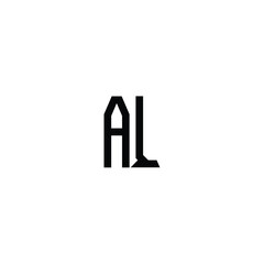 AL monogram logo design letter text name symbol monochrome logotype alphabet character simple logo