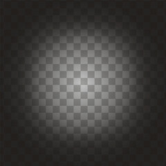 Checkered spotlight background. Central light effect. Grey gradient overlay. Transparent texture.