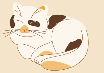 Vector drawing of a cat on a simple background for logo, presentation or other