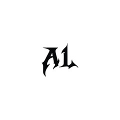 AL monogram logo design letter text name symbol monochrome logotype alphabet character simple logo