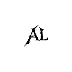 AL monogram logo design letter text name symbol monochrome logotype alphabet character simple logo