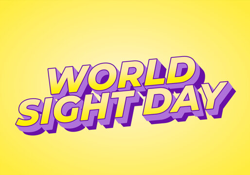 World sight day. text effect design in 3D style with bold fonts