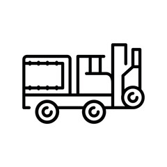 Snow Cutter black line illustration. Snow removal machine.