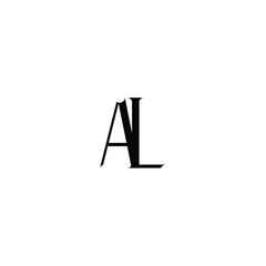 AL monogram logo design letter text name symbol monochrome logotype alphabet character simple logo