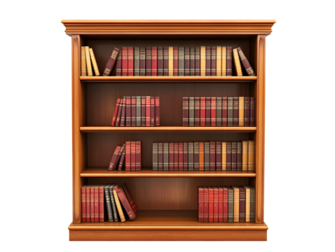 a wooden bookcase with books on it