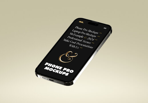 Phone Floating Over Floor Mockup
