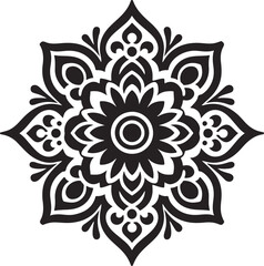 Elegant black and white mandala concept background