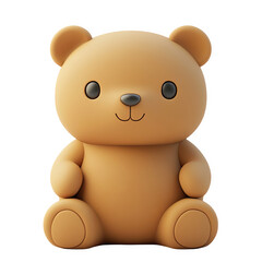 Teddy bear 3d icon PNG, cartoon style minimal on transparent, isolate on white background