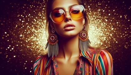 Disco fever trendy 1970s retro style