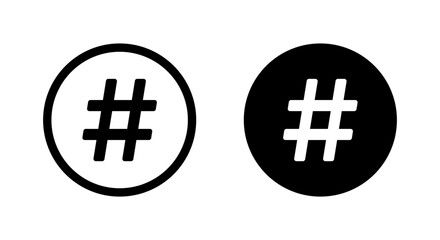 Obraz premium Hashtag icon on black circle. Social media element post