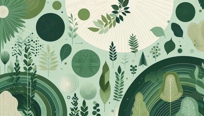 Green harmony nature-inspired calming wallpaper
