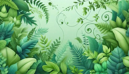 Green harmony nature-inspired calming wallpaper
