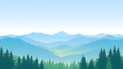 Fototapeta premium Minimalist of Tranquil German Forest Landscape with Clear Sky and Ample Copyspace