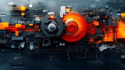 Abstract Digital Gears and Interfaces Merging Together