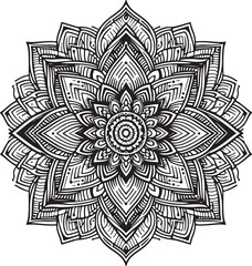 Fototapeta premium Elegant black and white mandala concept background