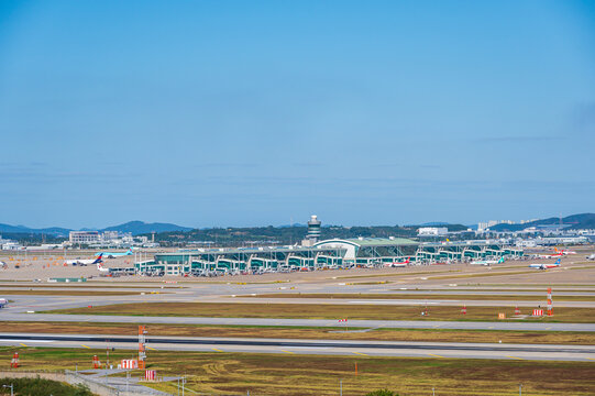 Incheon, South Korea - October 20, 2024 : Incheon International Airport scenery. Incheon Airport Terminal.