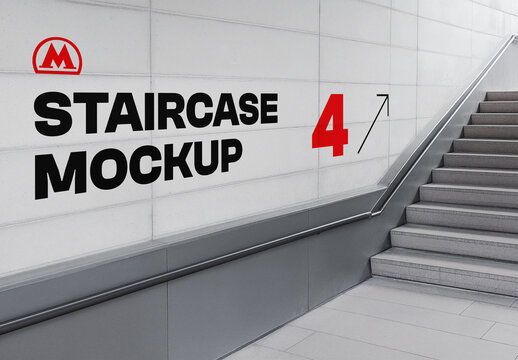 Wall Staircase Mockup