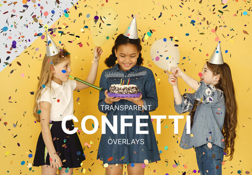 20 Transparent Confetti Overlay Texture