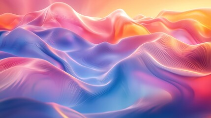 Obraz premium Vibrant 3D Holographic Flowing Background Design