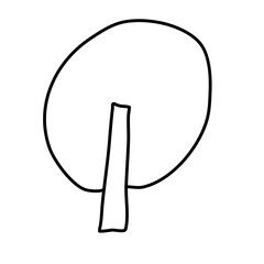 Cartoon line art doodle of Trees