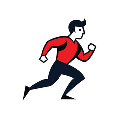 Obraz premium running a man muscot logo