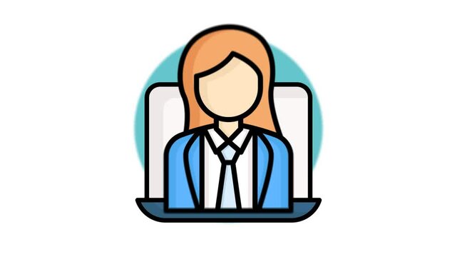 Online class animated icon. suitable for user interface, provide visual feedback, etc. icon related to online course and education
