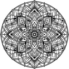 Obraz premium Line art mandala illustration