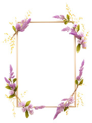 PNG Flower rectangle violet wreath.