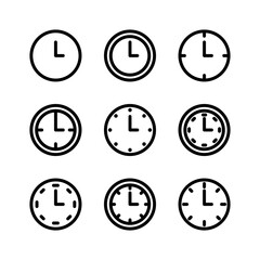 Clock icon set. Clock icon. Time icon.