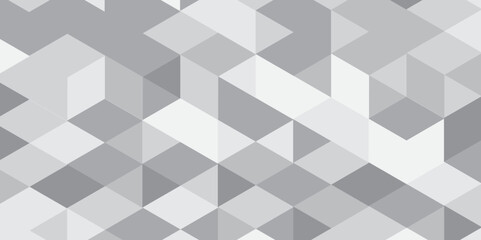 Abstract geometric white and gray background seamless mosaic and low polygon triangle texture wallpaper, Triangle Vector Abstract Geometric Technology seamless pattern Background. 