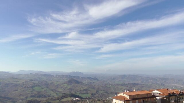 View of Chiesanuova from the capital San Marino. Chiesanuova is a minor municipality of San Marino.