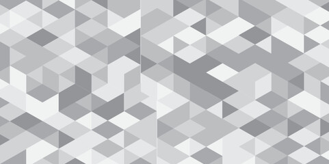 Abstract geometric white and gray background seamless mosaic and low polygon triangle texture wallpaper, Triangle Vector Abstract Geometric Technology seamless pattern Background. 