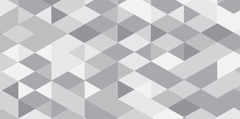 Abstract geometric white and gray background seamless mosaic and low polygon triangle texture wallpaper, Triangle Vector Abstract Geometric Technology seamless pattern Background. 