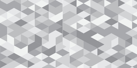 Abstract geometric white and gray background seamless mosaic and low polygon triangle texture wallpaper, Triangle Vector Abstract Geometric Technology seamless pattern Background. 
