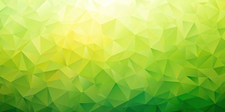 Abstract green and yellow polygon background texture with depth of field effect