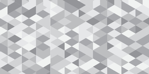 Abstract geometric white and gray background seamless mosaic and low polygon triangle texture wallpaper, Triangle Vector Abstract Geometric Technology seamless pattern Background. 