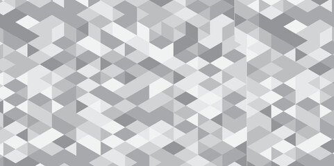 Abstract geometric white and gray background seamless mosaic and low polygon triangle texture wallpaper, Triangle Vector Abstract Geometric Technology seamless pattern Background. 