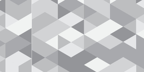 Abstract geometric white and gray background seamless mosaic and low polygon triangle texture wallpaper, Triangle Vector Abstract Geometric Technology seamless pattern Background. 