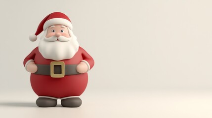 A large red santa standing on a white background