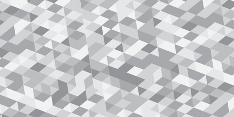 Abstract geometric white and gray background seamless mosaic and low polygon triangle texture wallpaper, Triangle Vector Abstract Geometric Technology seamless pattern Background. 