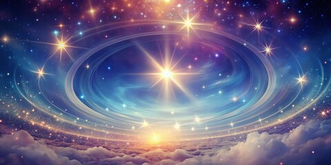 Obraz premium Celestial Vision: Minimalist Light Pathways in a Dreamlike Realm
