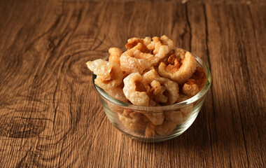 Laab Thaifood menu, raw food. laab moo mee of the North Lanna Thai food style, on table background. thaifood concept. Lanna Thai food.