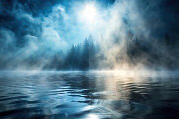 Fototapeta premium Abstract background of water mist with shadows at a tilted angle