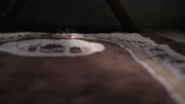 South Tangerang, Indonesia, 20 Jli 2024: video of brown prayer mat in the room at night