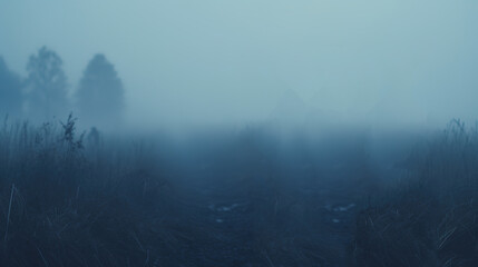 Obraz premium Illustrations of real foggy scenery outside,generated with AI.