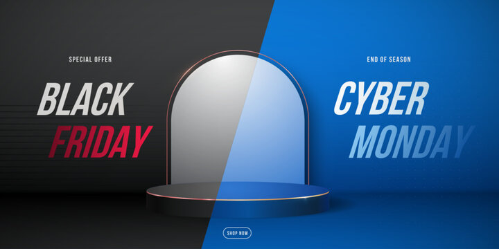 Black Friday to Cyber Monday transition concept with sleek design