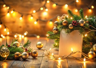 Christmas Garland Card Set with Warm Low Light Ambiance for Holiday Decor and Festive Vibes