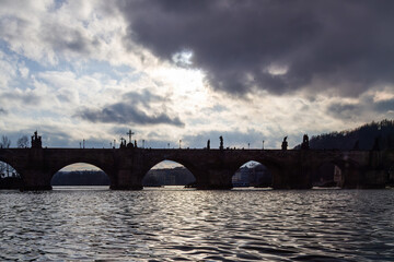 Prague Charles bridge city