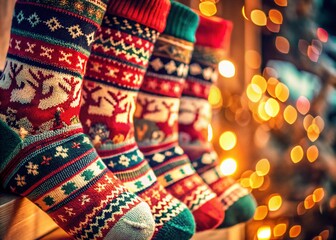 Christmas Socks Pattern Collection for Holiday Decor and Apparel Design