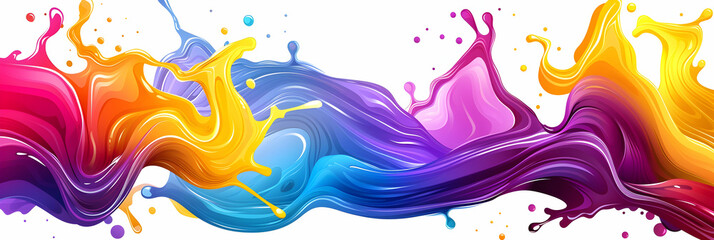 Fototapeta premium Colorful vector background with abstract shapes and colorful splashes on a white background, a colorful vector banner design template, a colorful vector illustration design concept